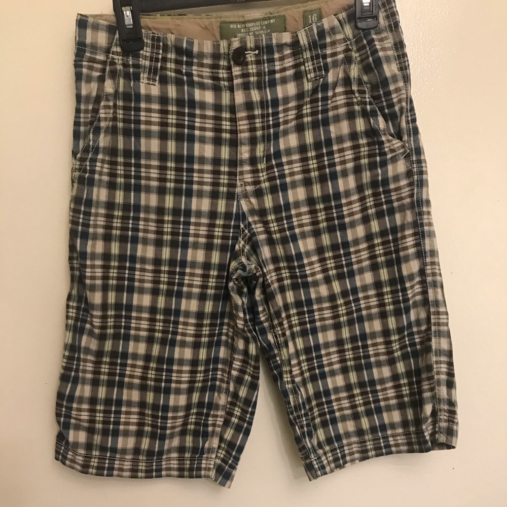 OLD NAVY men’s green plaid shorts